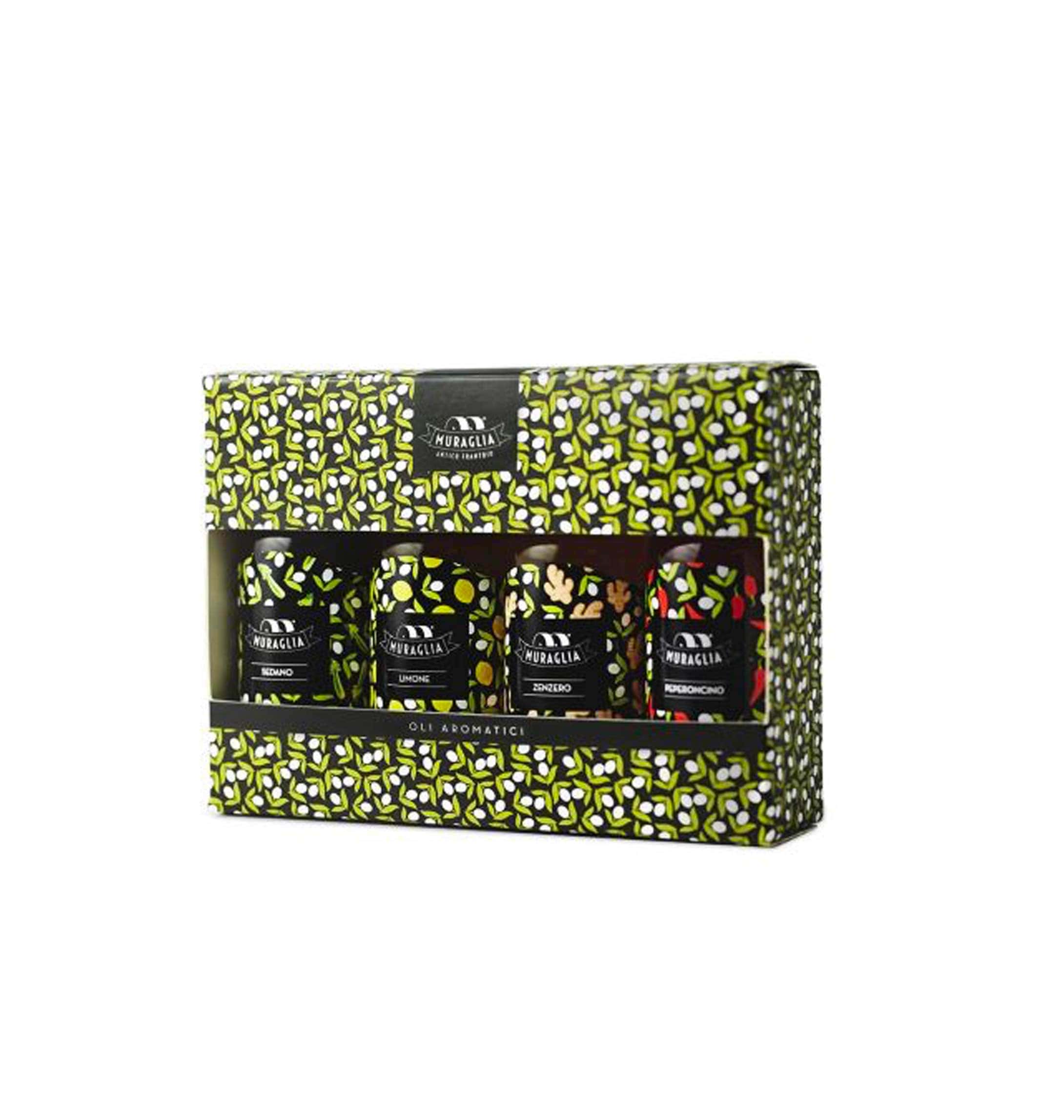 Probierpackung mit aromatisierten Olivenölen „Mignon“ im edlen Geschenkkarton