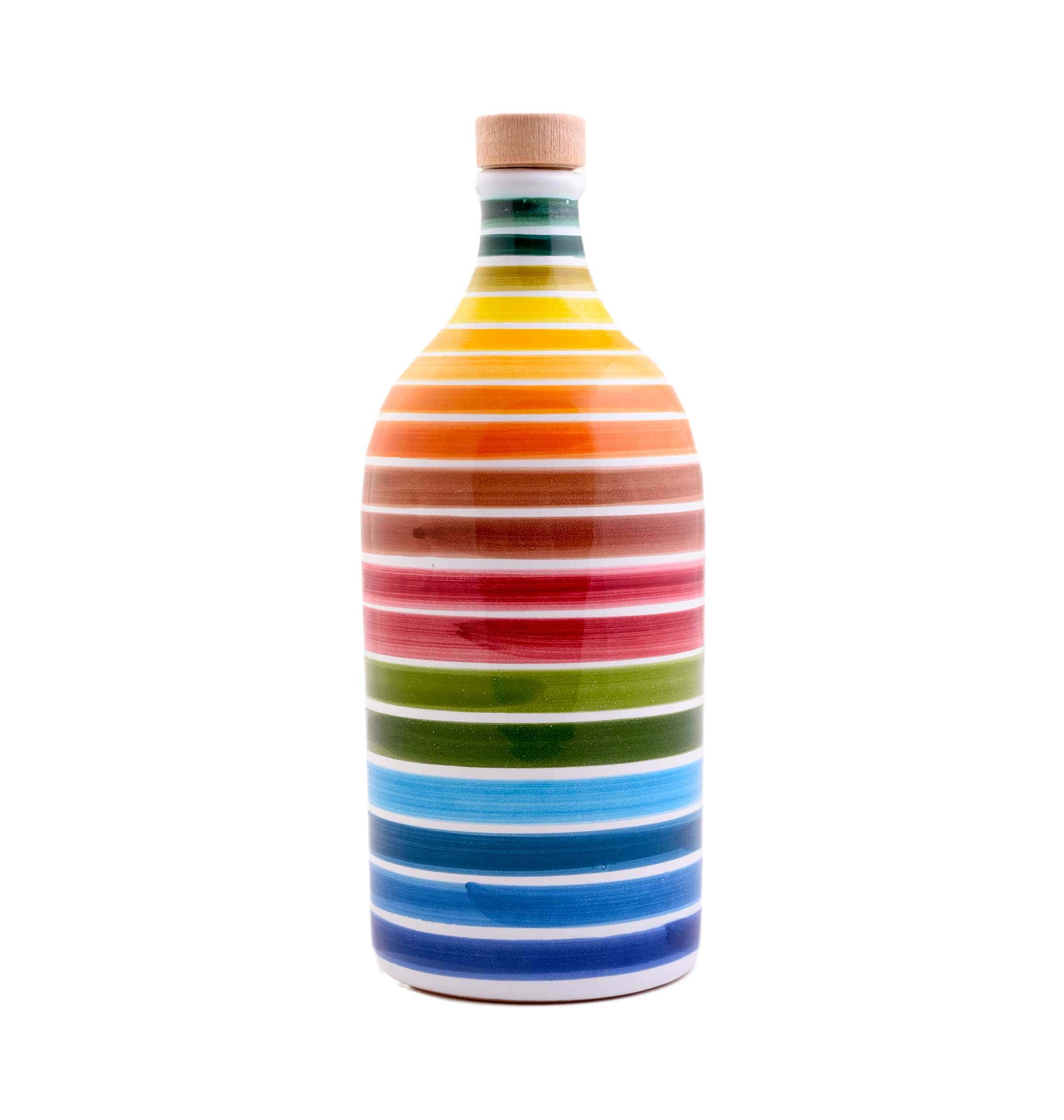 Keramikflasche in Regenbogenfarben