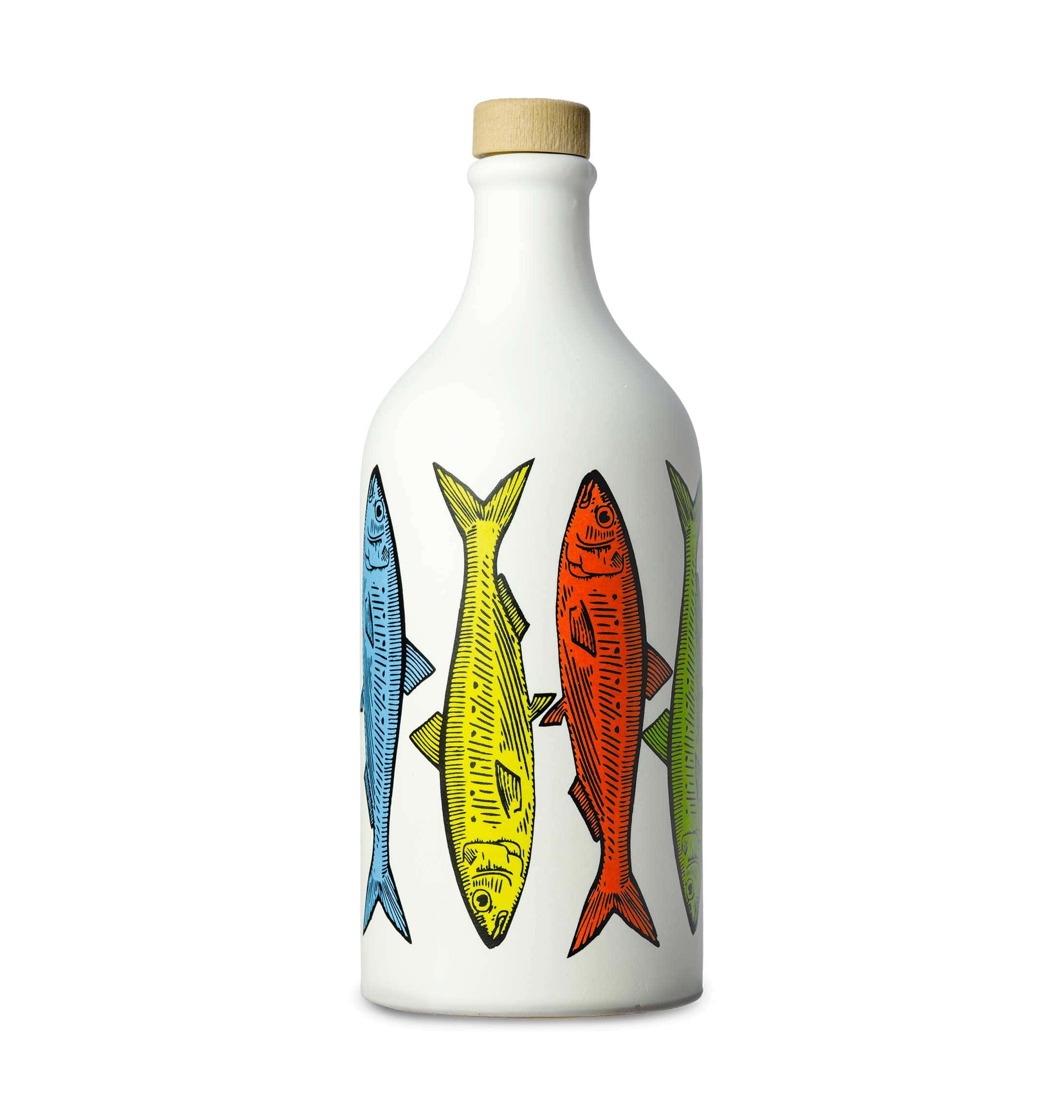 Keramikflasche mit Sardinenmuster