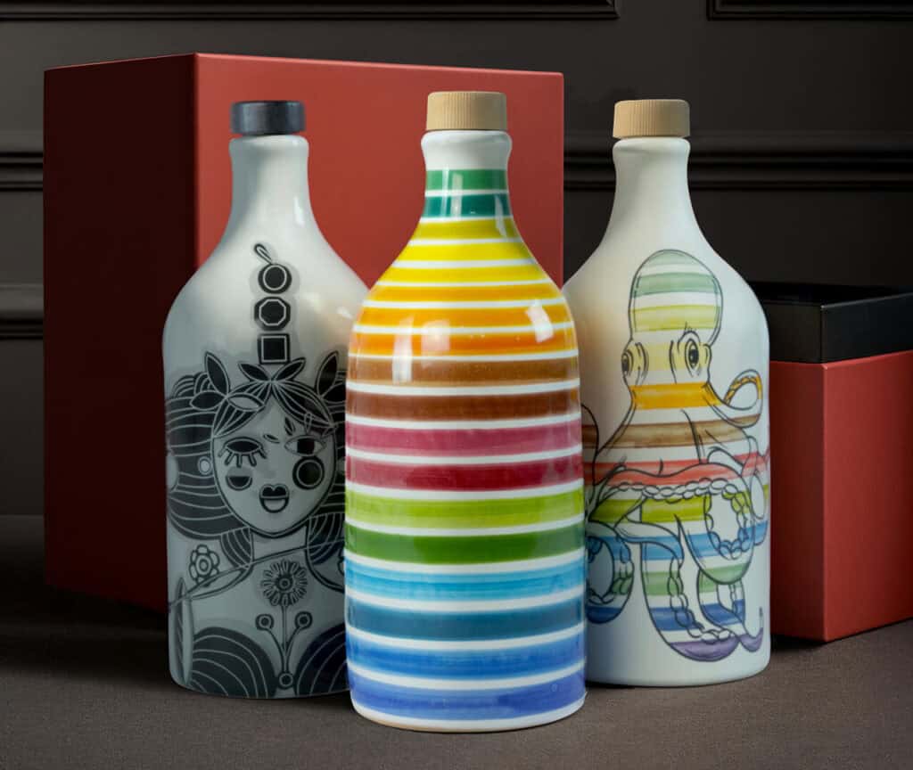 Hand-painted ceramic jars Frantoio Muraglia design collection